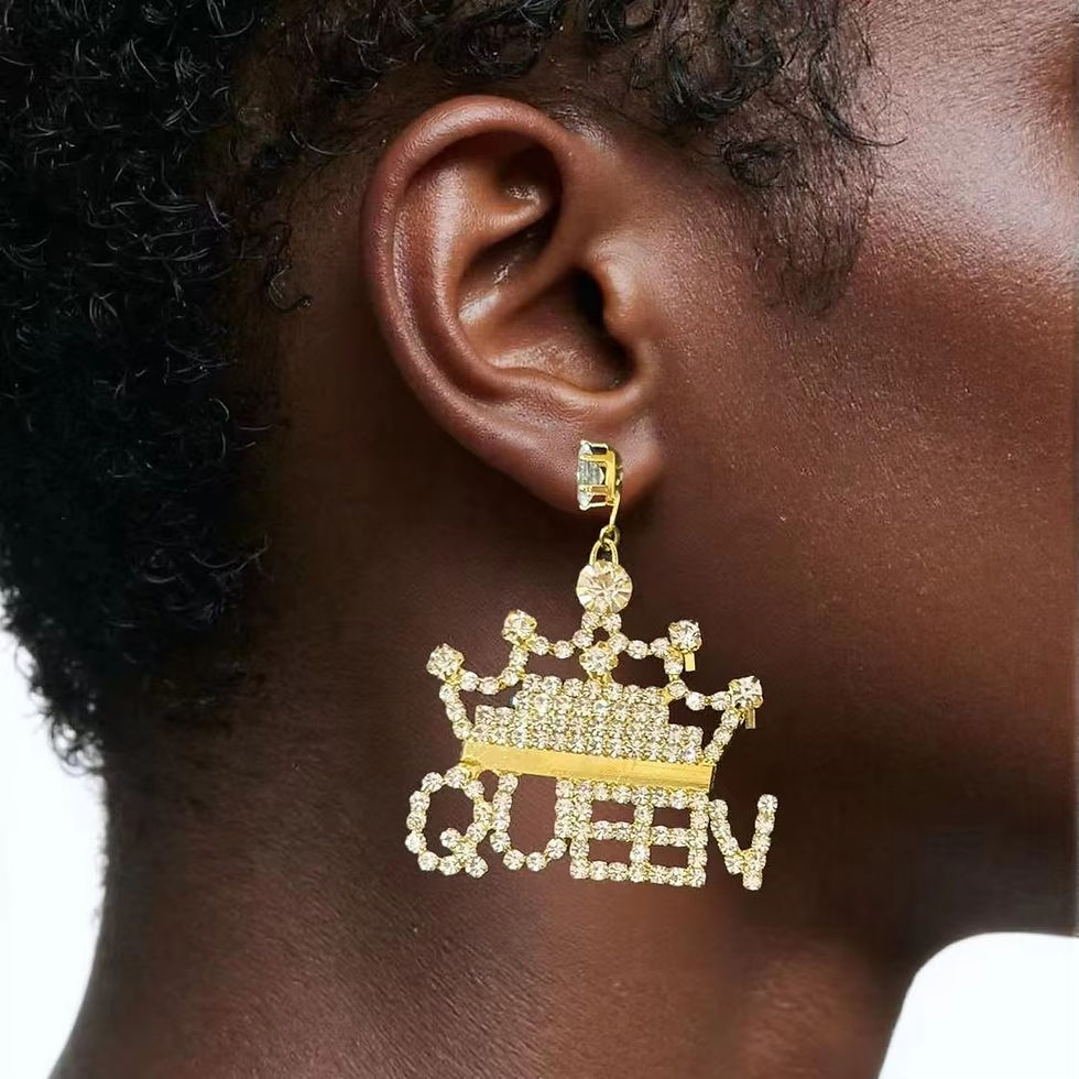 Fashionable ladies exquisite rhinestone crown QUEEN earrings inlaid with crystal