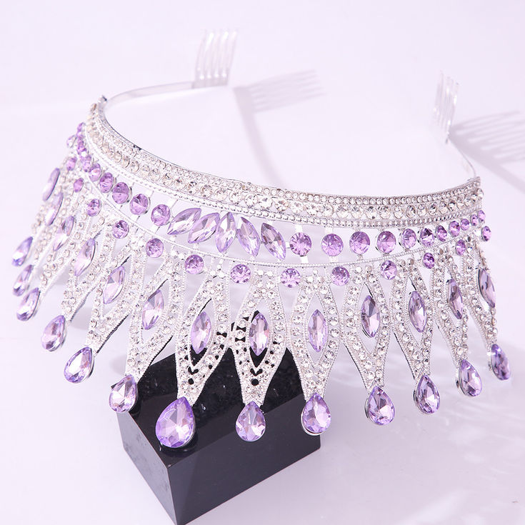 Luxury Royal Queen Wedding Crown With Comb