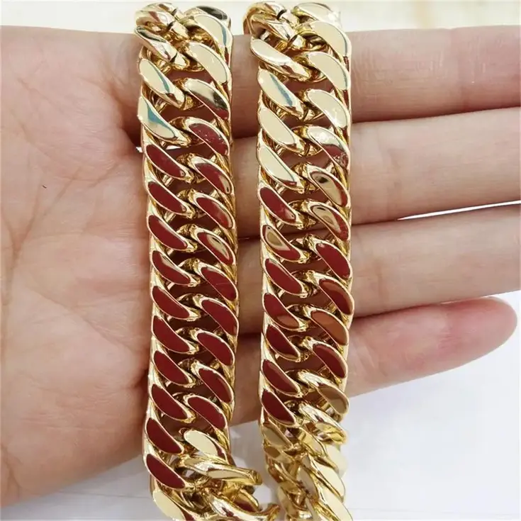 Gold Color Cuban Chain Necklace or Bracelet – Stainless Steel