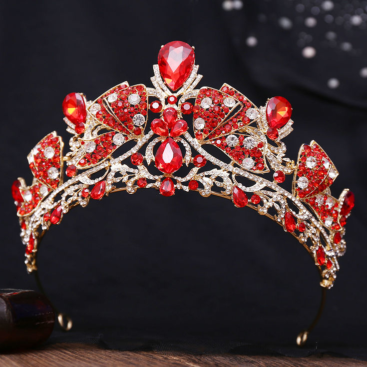 Baroque Vintage Gold Color Butterfly Pink Crystal Bridal