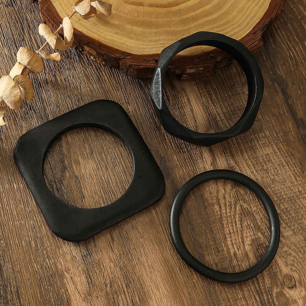 Vintage Punk Irregular Black Wood Bangles Fashion