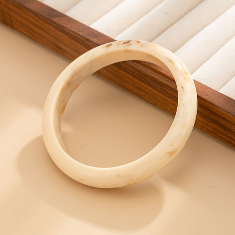 Gold Color Punk Beige Thick Irregular Resin Acrylic Bangles For Women