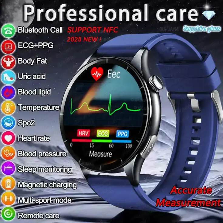 ECG PPG Health Smartwatch NFC