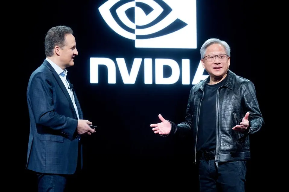 Nvidia CEO Jensen Huang (right).