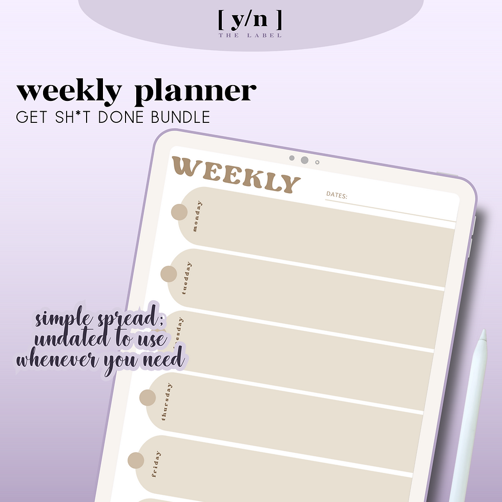 Thumbnail: ALBERTO | Weekly Overview Planner Spread | Digital Download