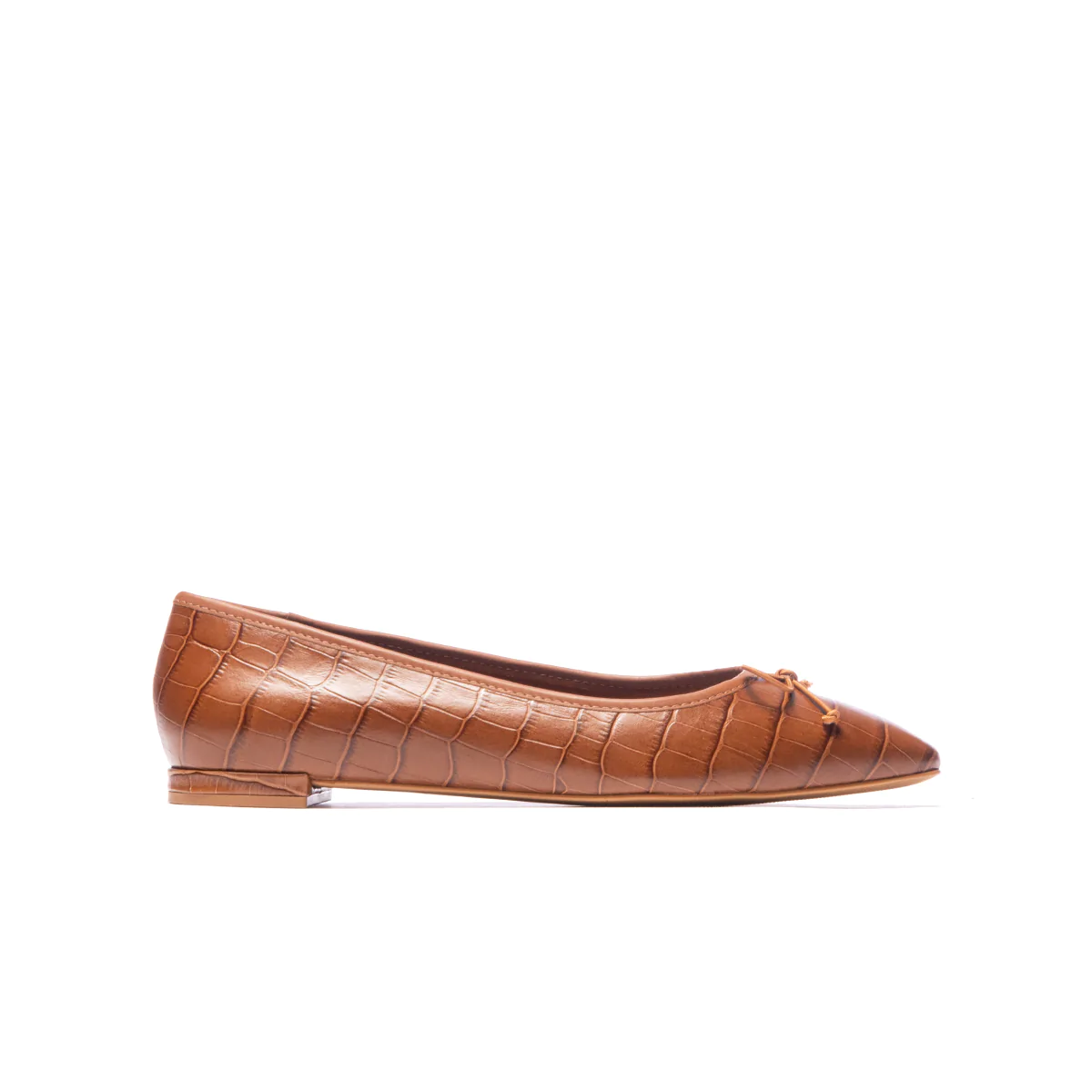 L’Intervalle Brown Crocodile Ballerinas