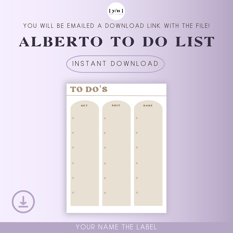 Thumbnail: ALBERTO | To Do List Spread | Digital Download