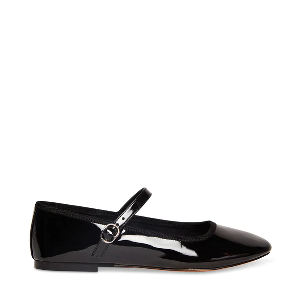 Steve Madden Patent Black Ballerinas
