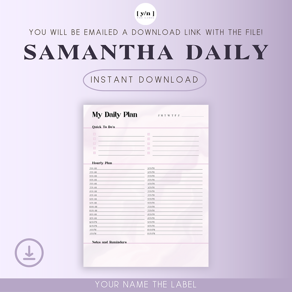 Thumbnail: SAMANTHA | Daily To Do list Planner, Letter Sized, iPad Printable Digital PDF