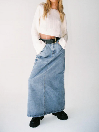 Princess Polly McGuane Denim Midi Skirt