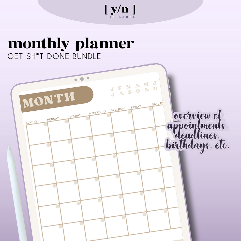 Thumbnail: ALBERTO | Monthly Calendar Planner | Digital Download