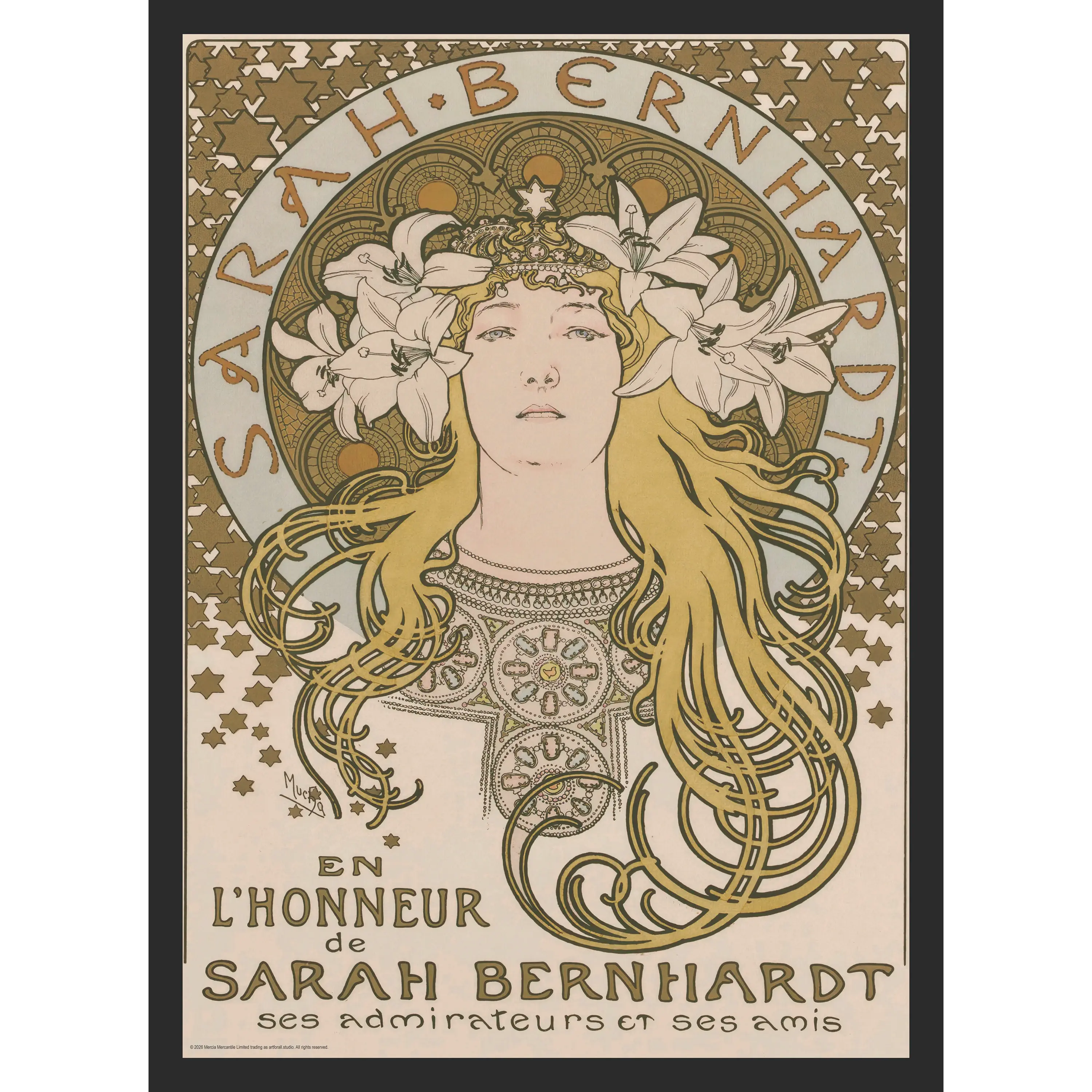 Alphonse Mucha portrayal of Sarah Bernhardt