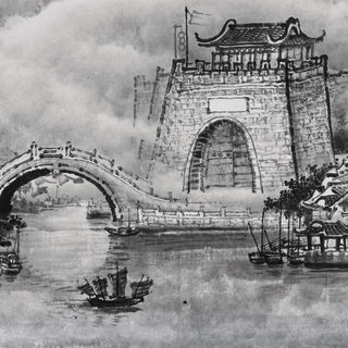 水墨画 船のモノクロ作品 作品細部 | 日本雲禪水墨画