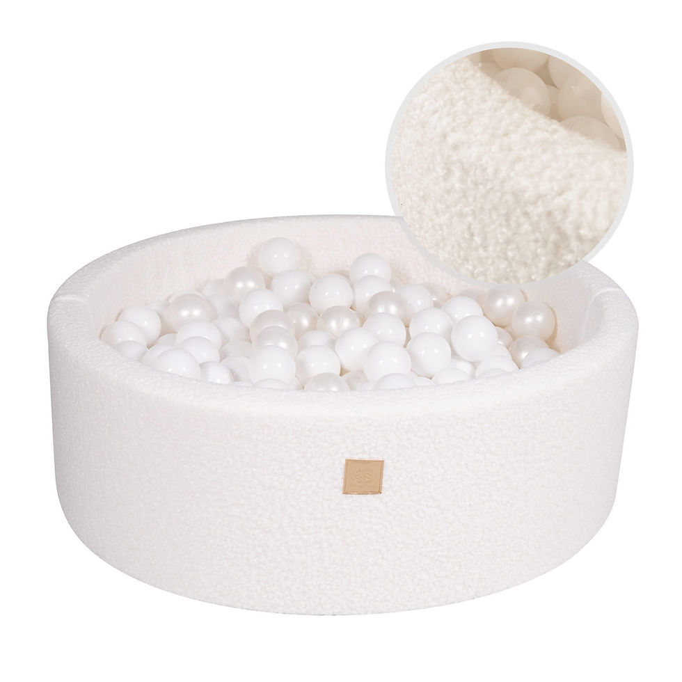 Thumbnail: MeowBaby® White Boucle Round Ball Pit + Balls to choose from | Boucle White Round Ball Pit 90x30cm or 90x40cm + Balls |