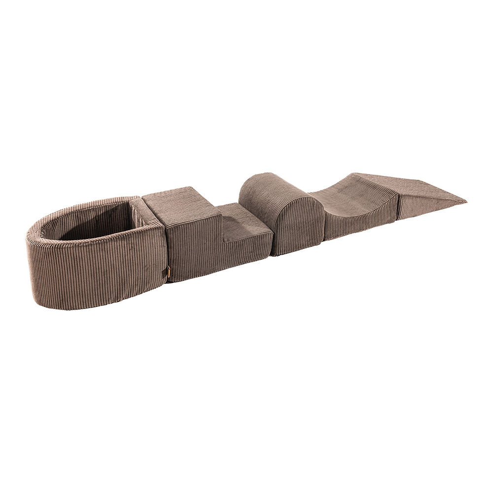 Thumbnail: MeowBaby® Brown Corduroy climbing blocks 4 elements + Ball Pit + 100 Balls