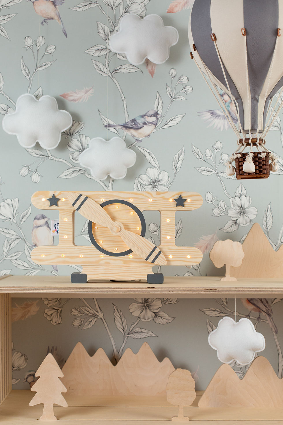 Thumbnail: Decorative Hot Air Balloon - Cream & Dark Grey | Ready in Stock