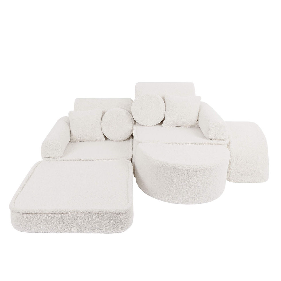 Thumbnail: bearly/teddy bear play sofa | ecru/cream teddy bear Play Sofa | Play Sofa Kids cream bearly | MeowBaby bearly/teddy be sofa |