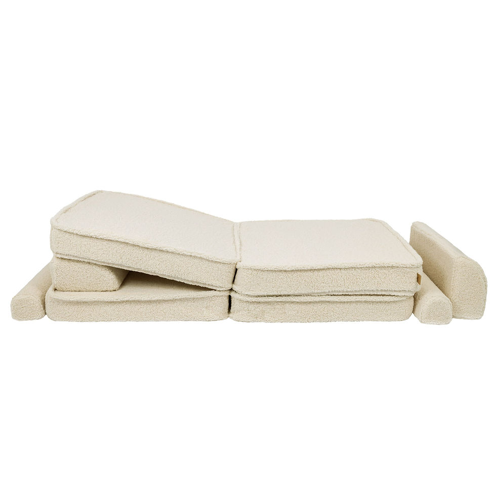 Thumbnail: MeowBaby cream Bearly Play Sofa | Kids Play Sofa Bearly | Cream Teddy Bear Play Sofa Kids | Teddy Bear Modular Sofa Kids