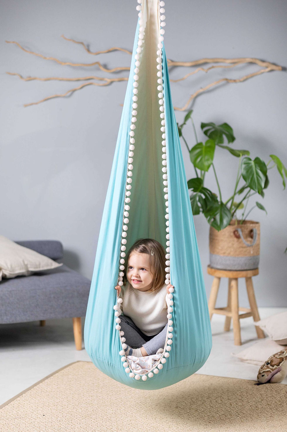Thumbnail: Flowers cocoon swing for kids | flowers kids hanging cocoon chair swing | kids cocoon swing flowers | sensory swing flower |