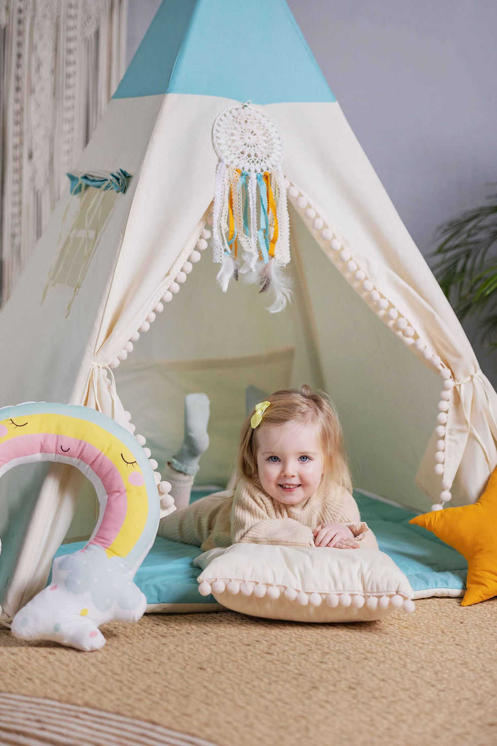 Thumbnail: Kids Teepee Set - Turquoise