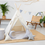 Thumbnail: Cream and grey teepee | kids teepee tent cream | teepee tent for kids |