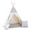 Thumbnail: cream and grey teepee tent + floor mat + pillows | cream and grey tipi tent for girls |