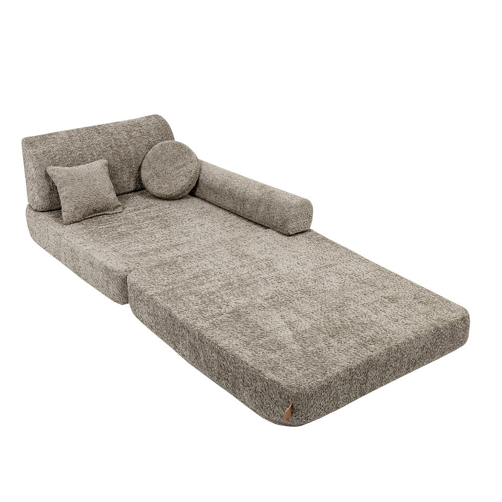 Thumbnail: MeowBaby Beige Boucle Play Sofa | Kids Play Sofa Beige Boucle | Beige Boucle Play Sofa Kids | Beige Boucle Modular Sofa Kids