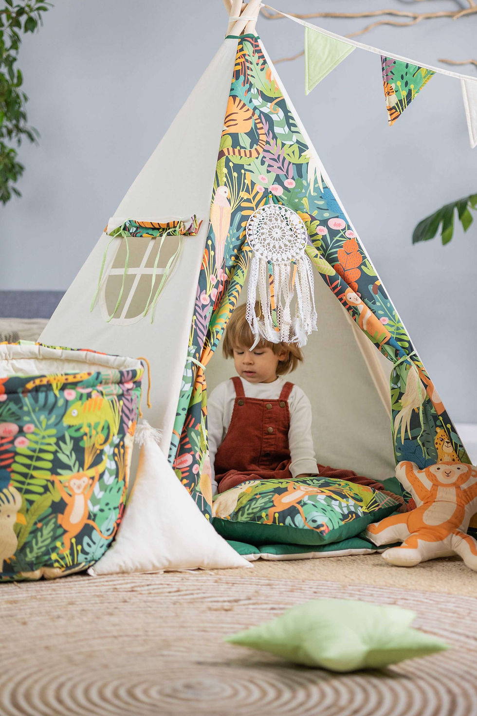Thumbnail: Jungle kids teepee | jungle kids teepee tent | jungle baby teepee | teepee tent jungle | jungle kids tent |