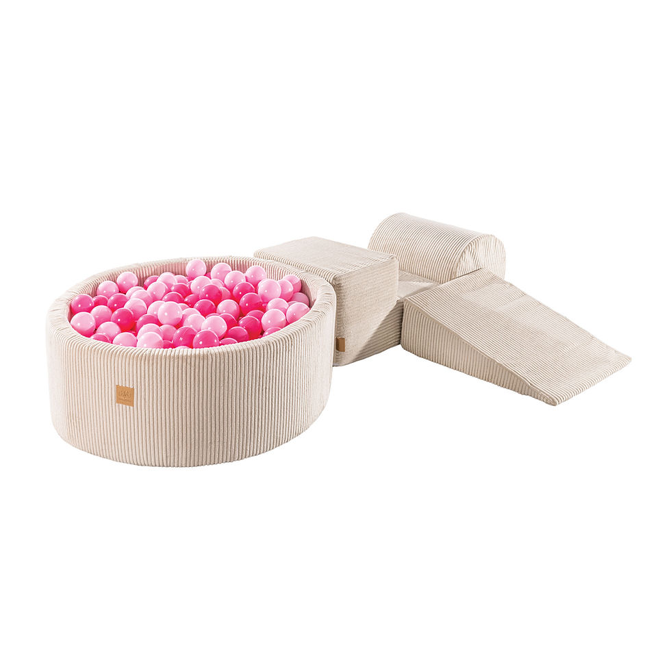 Thumbnail: Ecru/Cream Corduroy Soft Play Set + Ball Pit + Balls | Ecru Corduroy Soft Play Blocks | Ecru/Cream  Corduroy Soft Play  Set