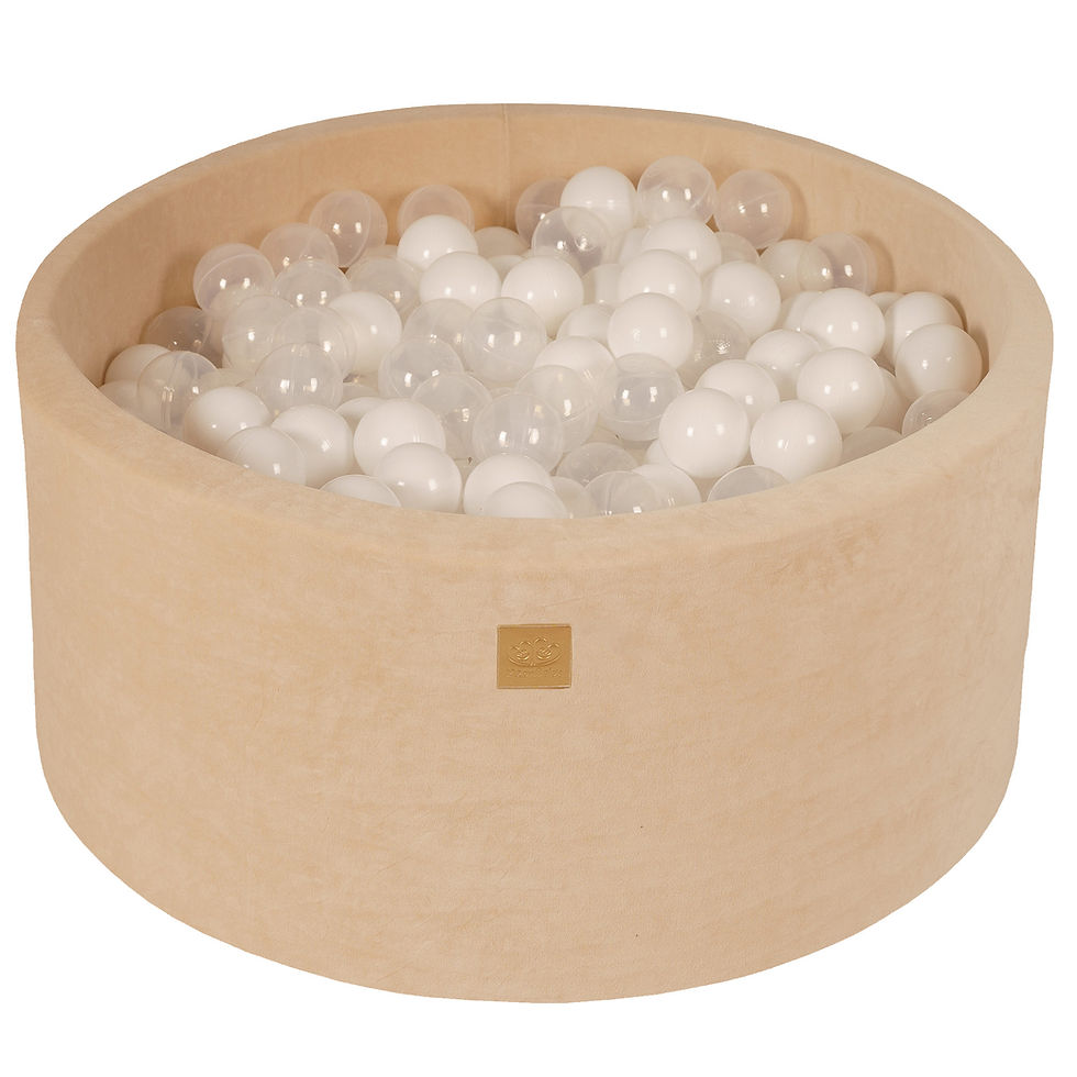 Thumbnail: MeowBaby® VELVET Ecru Ball Pit  + 300 Balls - 90x40cm