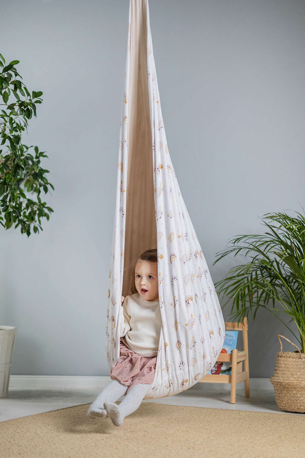 Thumbnail: Hanging Cocoon Swing -Happy Rainbow