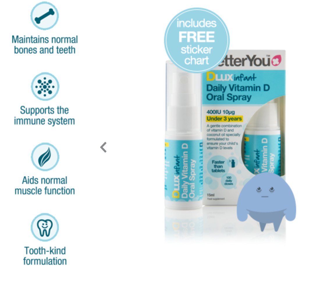 Vitamin D dạng xịt Dlux Infant cho bé từ 0-3 tuổi Anh