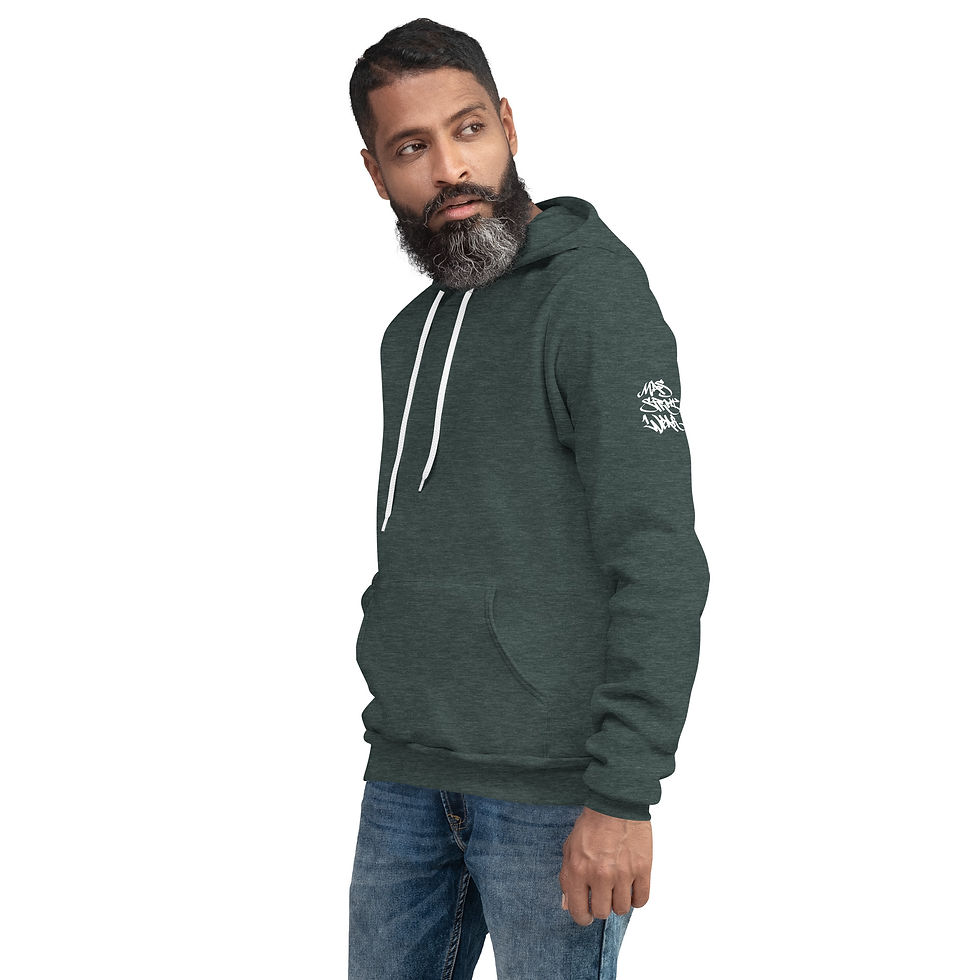 Thumbnail: True Junglist Paradise Unisex hoodie: Modern Arrows & Monochrome Palm Trees