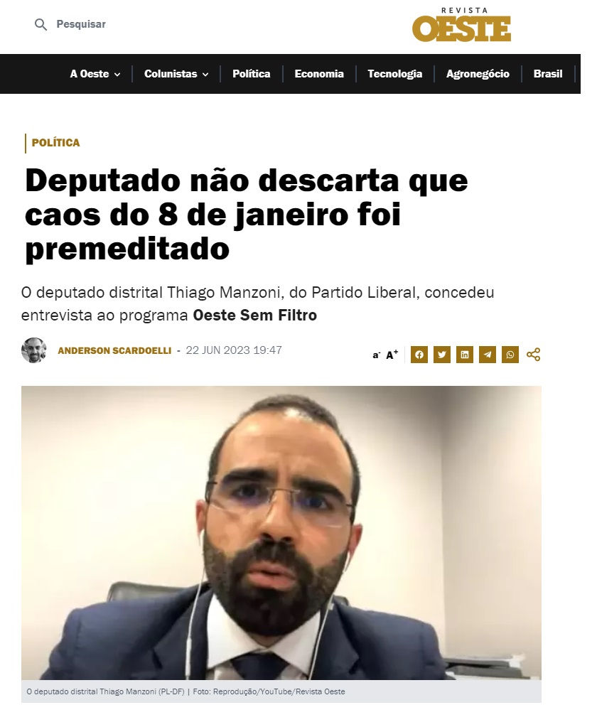 Em CPI Manzoni questionou as contradições no depoimento do general G. Dias.