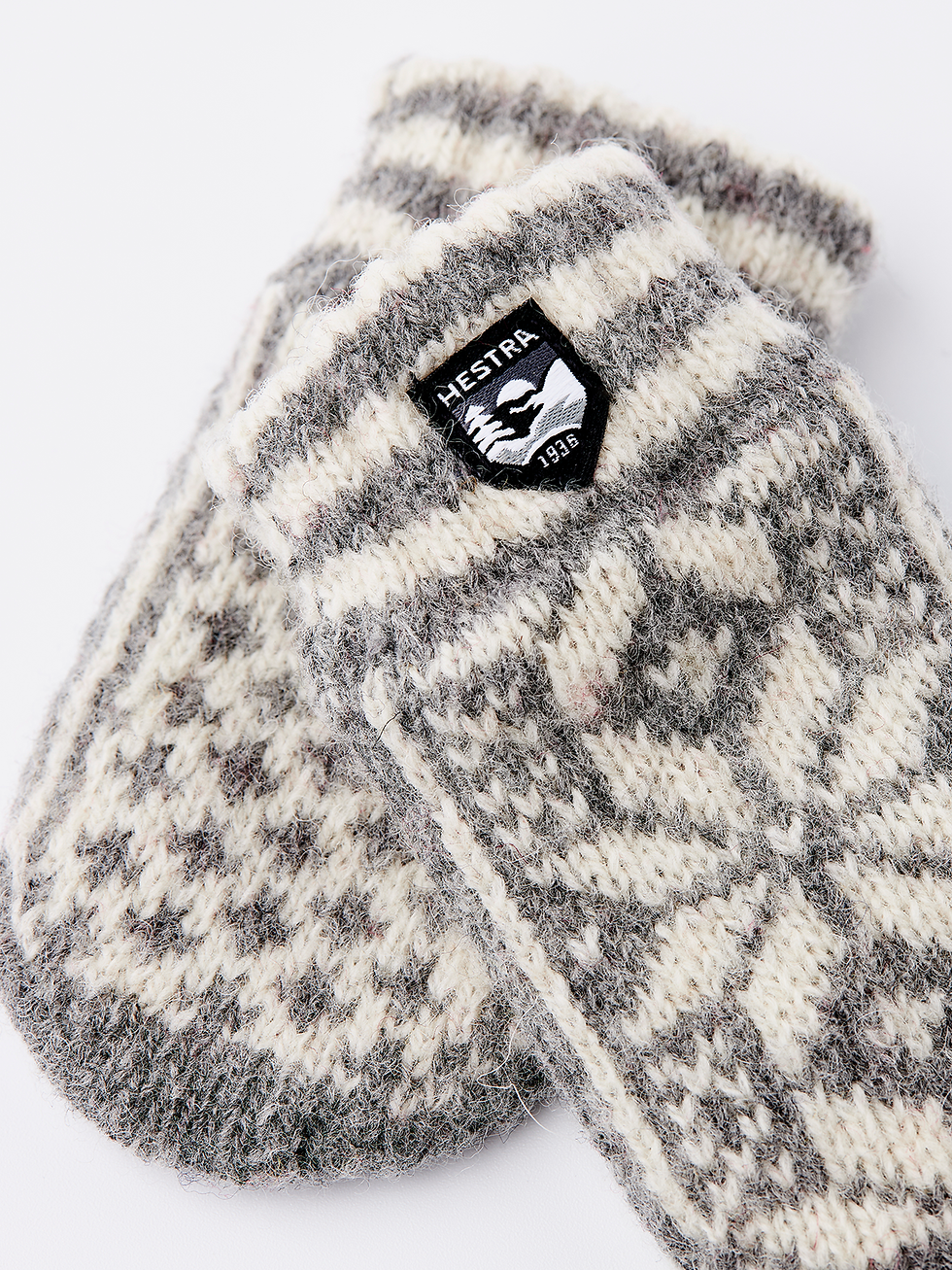 Hestra Kids Nordic Mitt - Grey & Off White
