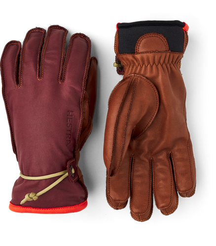 HESTRA　Wakayama 展示品 Hestra Wakayama 5 Finger - Bordeaux & Brown