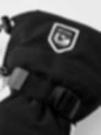 the cuff strap on a pair of Hestra Army Leather Extreme Mitt - Black & Off White