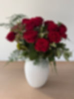 12 Luxurious Red Roses in a Kähler Vase