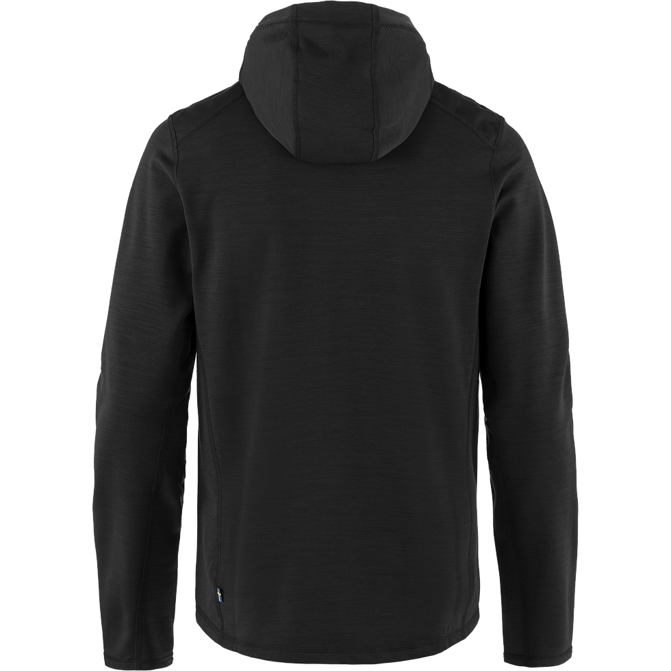 back of a Fjallraven - Keb Fleece Hoodie - Mens - Black