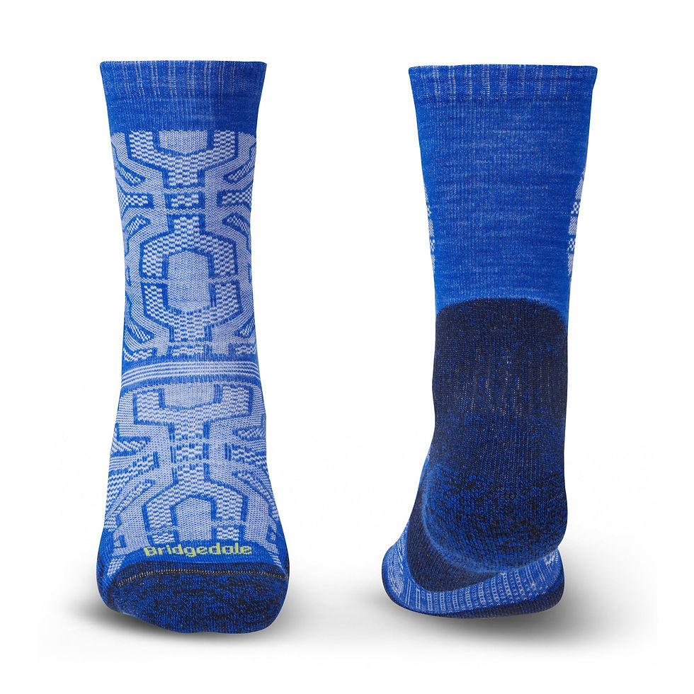 Bridgedale - Men's Ultra Light T2 Merino Performance Crew - Royal Blue - heal and toe image