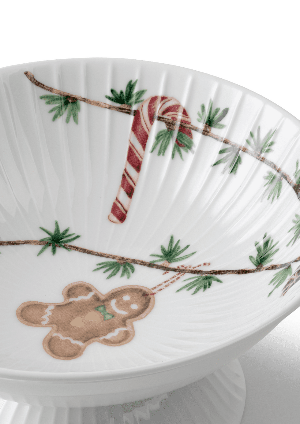 Kahler Hammershøi Christmas Bowl On Stand D16cm - close up details