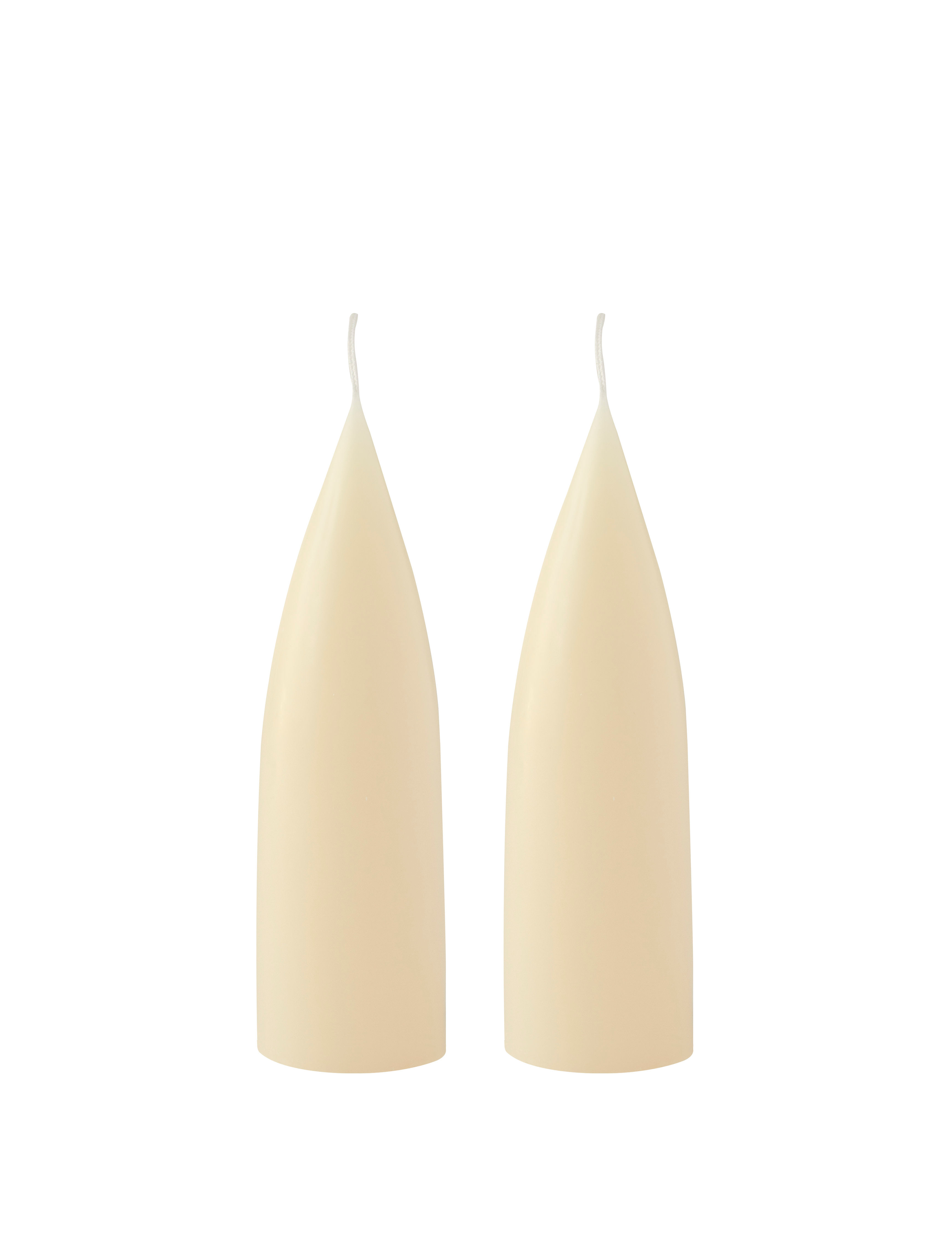Kunstindustrien - Coloured Cone Candles - Ivory - 2 candles in a gift box