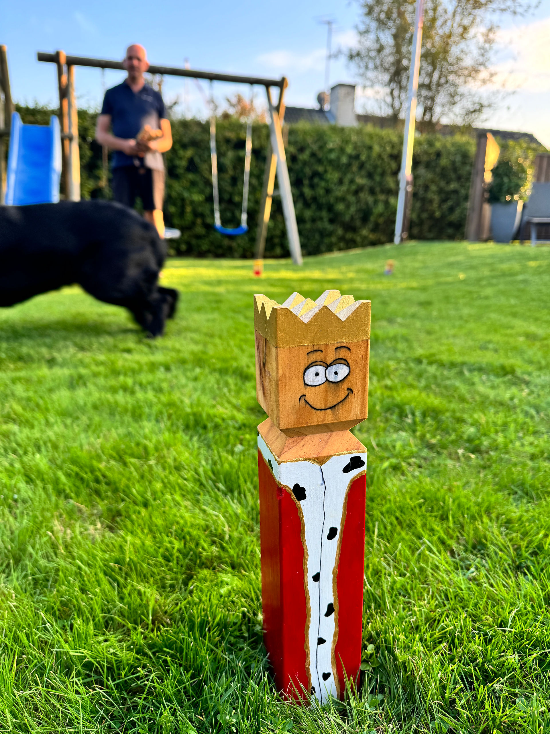 playing the kings game in a garden
