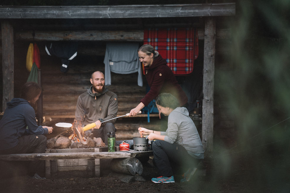 Primus family at cabin