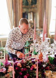 Russell new dressing a table for a wedding and using ester and erik candles