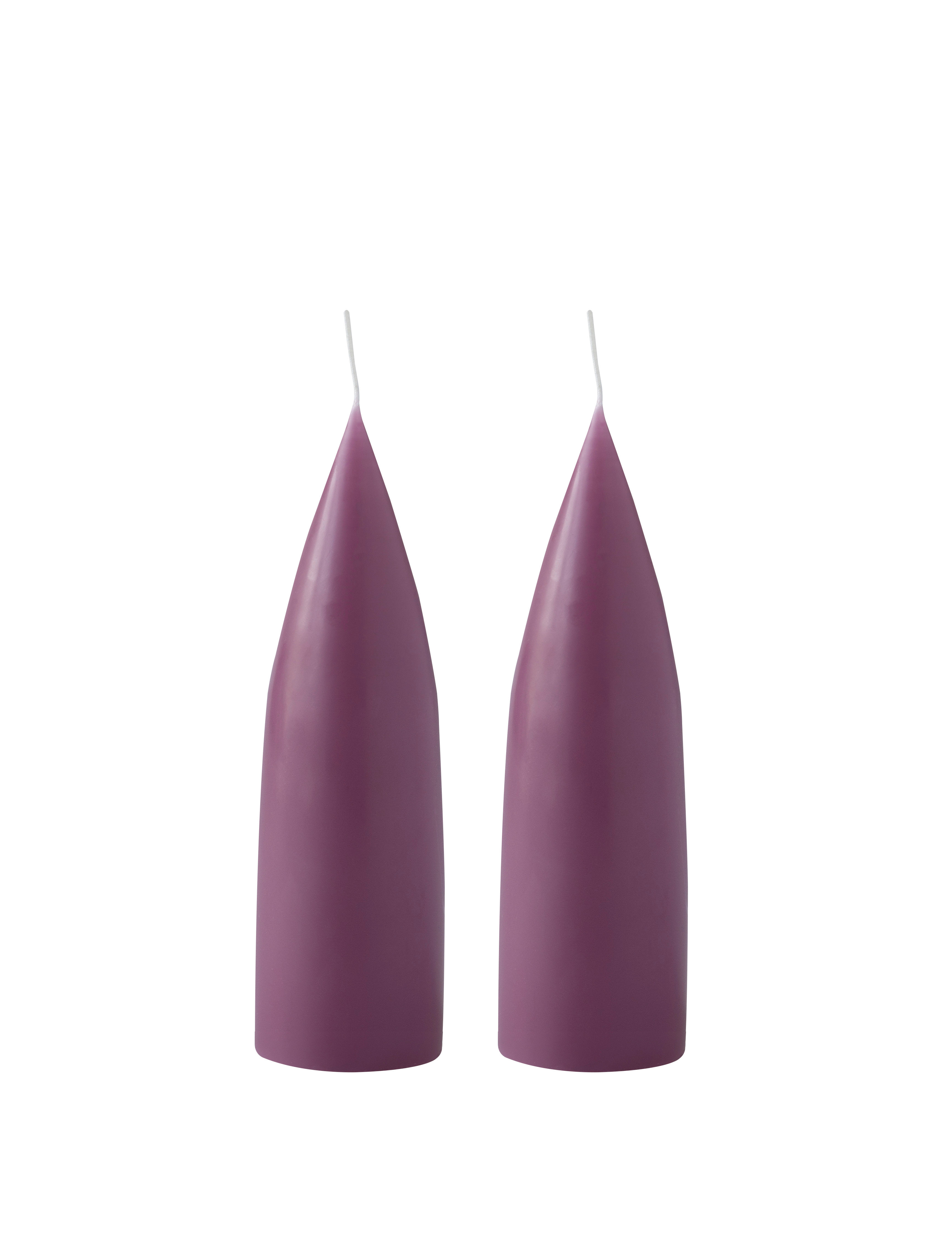 Kunstindustrien - Coloured Cone Candles - Light Heather  2 candles in a gift box