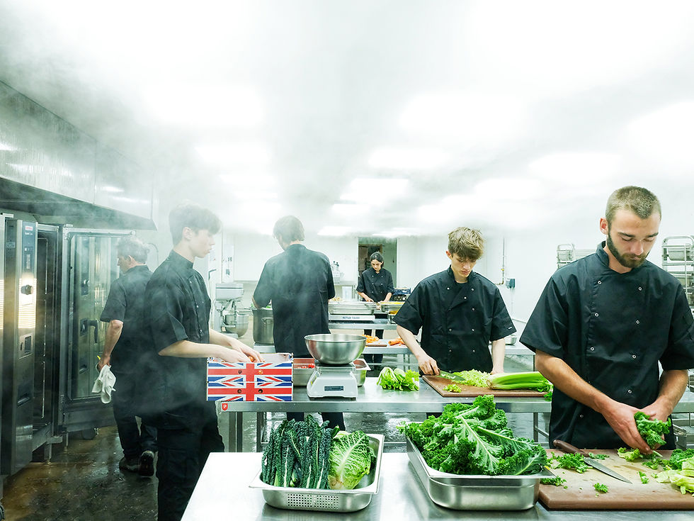Firepot - Food being prepped in kitchen