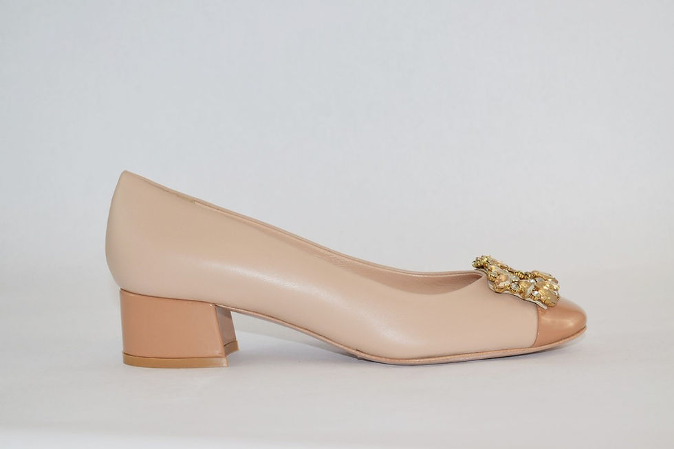 Thumbnail: Poletto 9168 Leather Block  Heel Pump