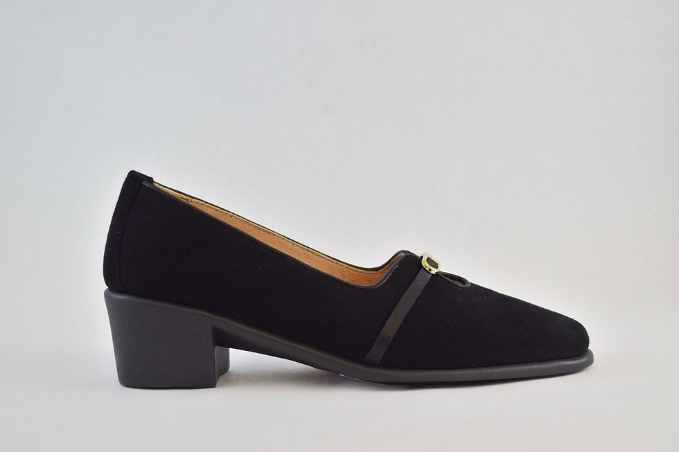 Thumbnail: DFC RELAX 5695 Leather,Suede Leather Block Heel Shoes