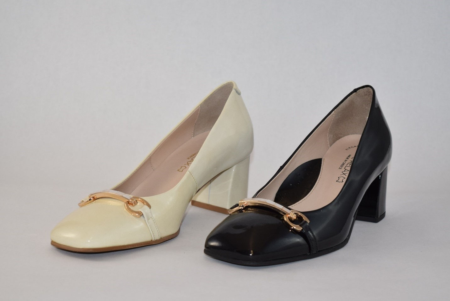 DFC Relax 6204 Patent Leather Block Heel Pump